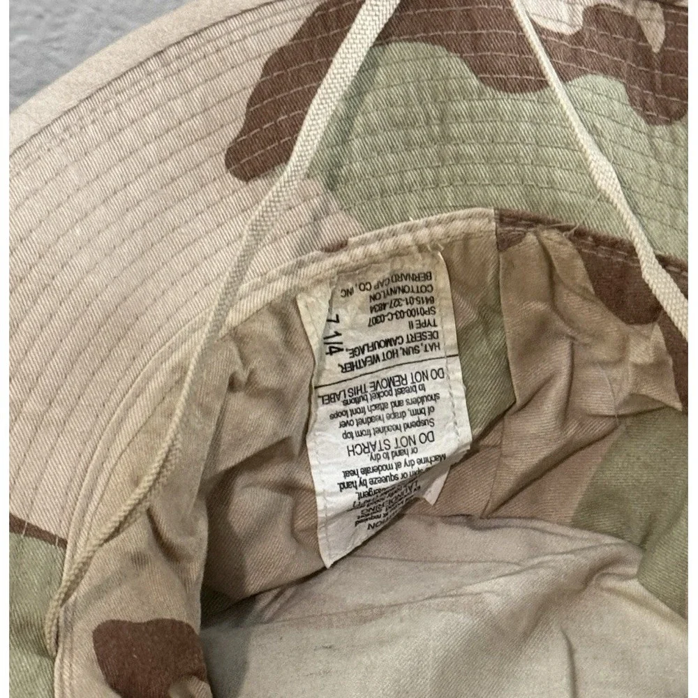 US Military Issue USGI Boonie Hat Hot Weather Desert Camouflage Type II Sz 7 1/4